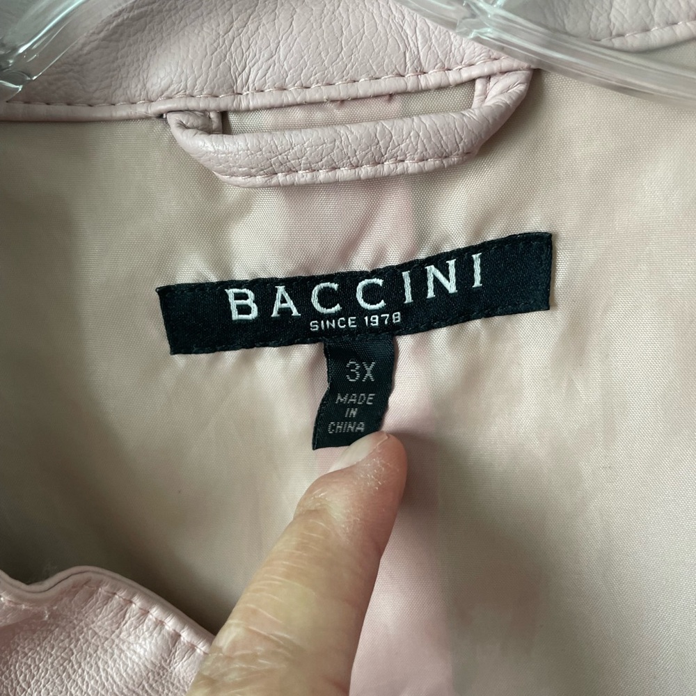 Baccini Blush Pink Vegan Leather Peplum Jacket 3x - Picture 3 of 13